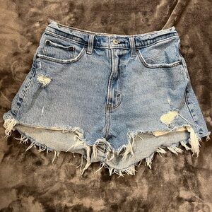 Abercrombie & Fitch Blue Distressed Jean Shorts
